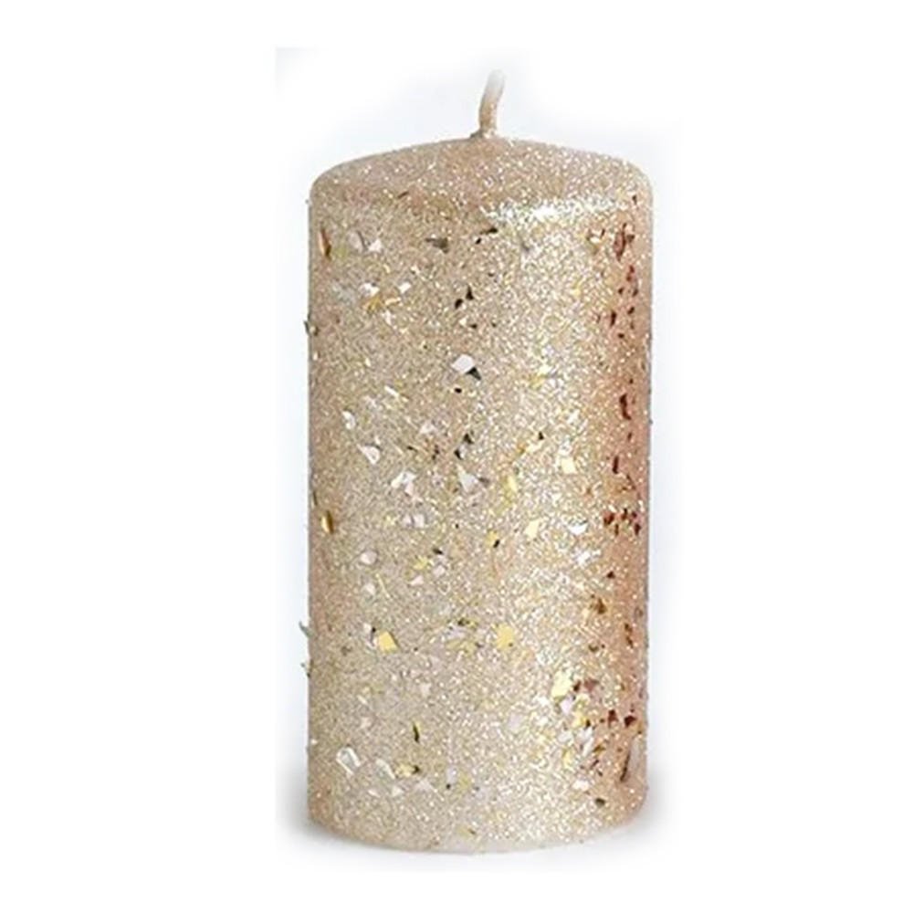 KERZE Glamour Gold 7/7/14 cm Naturmaterial - Goldfarben, Naturmaterialien (14cm) - Mondex