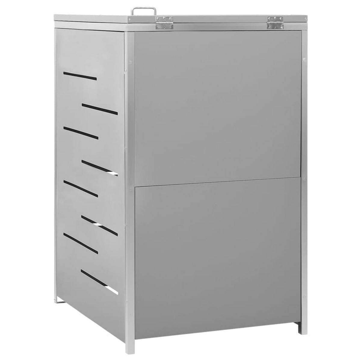 1ER Mülltonnenbox JAGU Edelstahl | Grau | 115x69x77,5cm | Für 1 Tonne 240L - Grau, Metall (69/115/77.5cm) - DELUKE