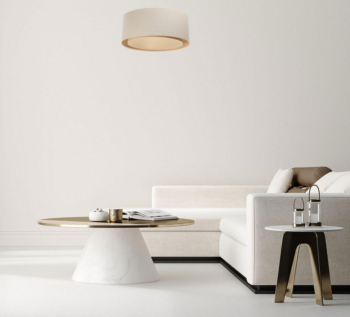 HÄNGELEUCHTE Beige 50/20 cm - Beige, Kunststoff (50/1/20cm) - ONZENO