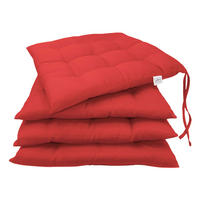 STUHLKISSEN, 4er-Set, 40x40 cm, 100% Polyester, Rot - Rot, Textil (40/40/3cm) - Zollner