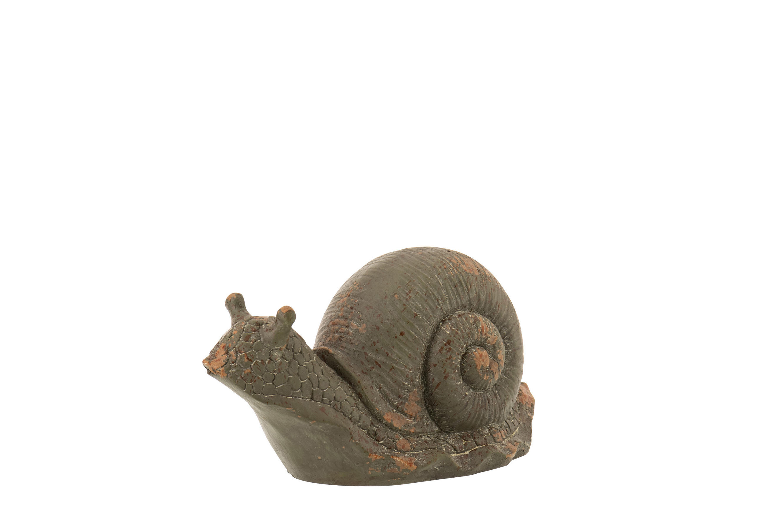 DEKOOBJEKT SCHNECKE ANTIK AUßEN - Grün, Glas/Naturmaterialien (20/27/45cm) - J-Line
