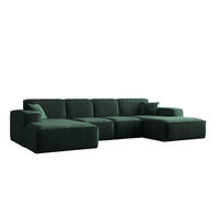 ECKSOFA U-Form Siena, U-förmiges Ecksofa, Stoff Salvador Grün - Grün, Holz/Textil (344/165cm) - Kaiser Möbel