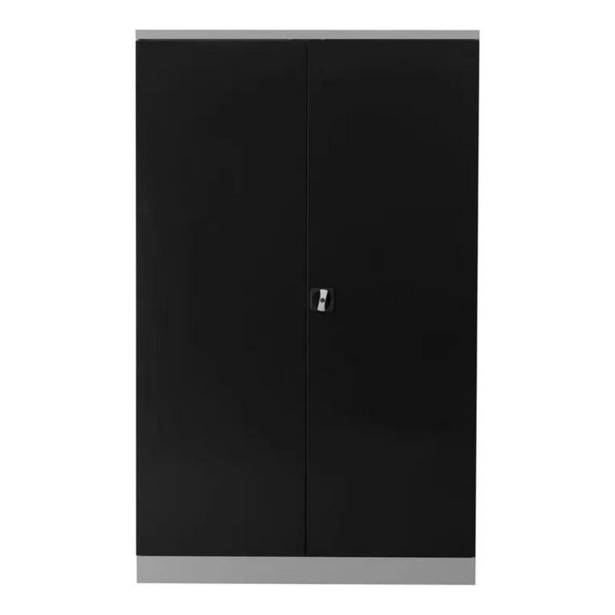 STAHLSCHRANK Bee mit 10 lackierten Fachböden 195x120x60 cm Korpusfarbe Lichtgrau Frontfarbe Anthrazit - Anthrazit, Metall (120/195/60cm)