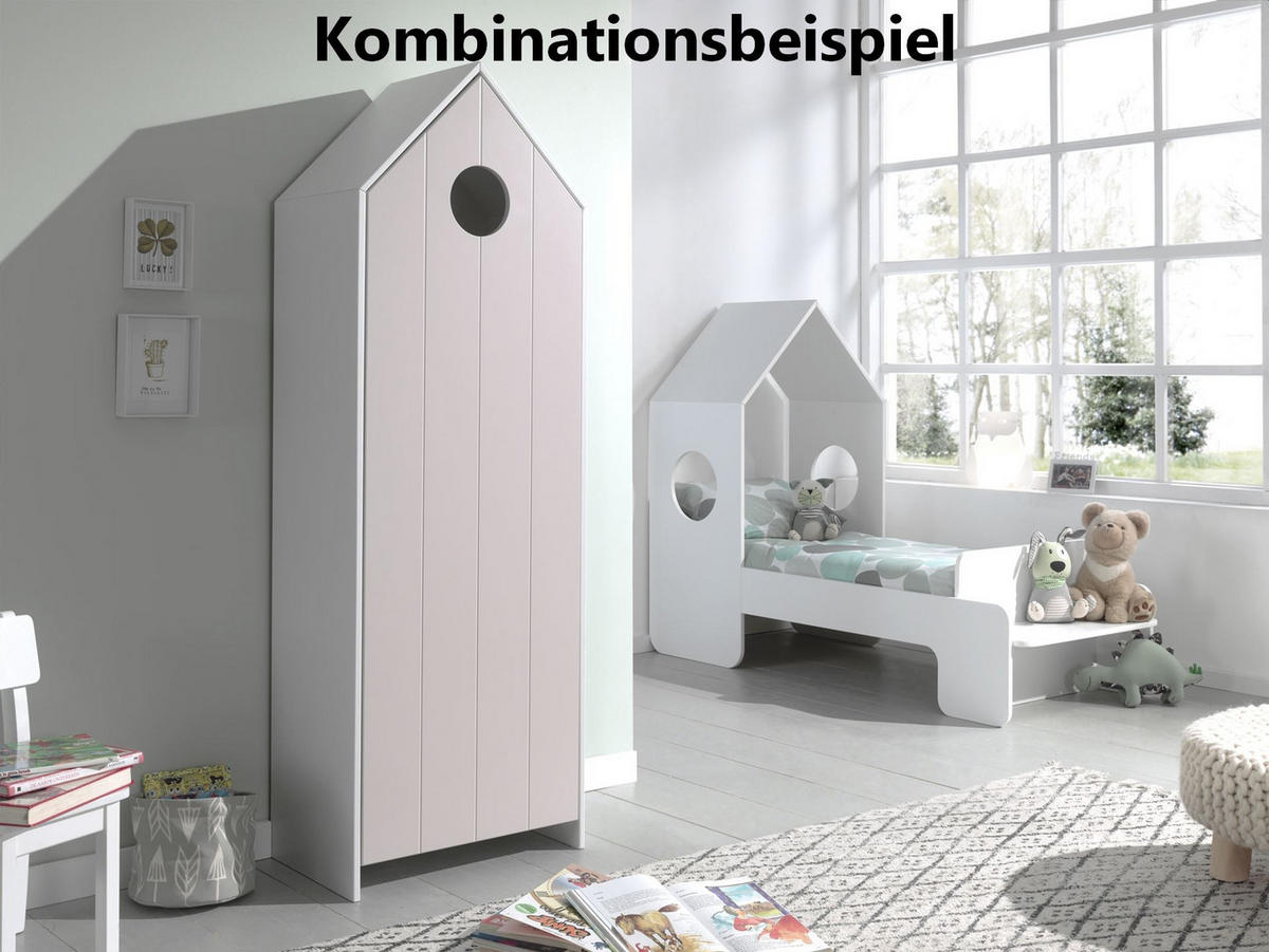 REGALSCHRANK Kania 58x37x171 MDF+Holzwerkstoff Weiß /Pink - Pink/Weiß, Holzwerkstoff (58/171/37cm) - 58aufmkessel