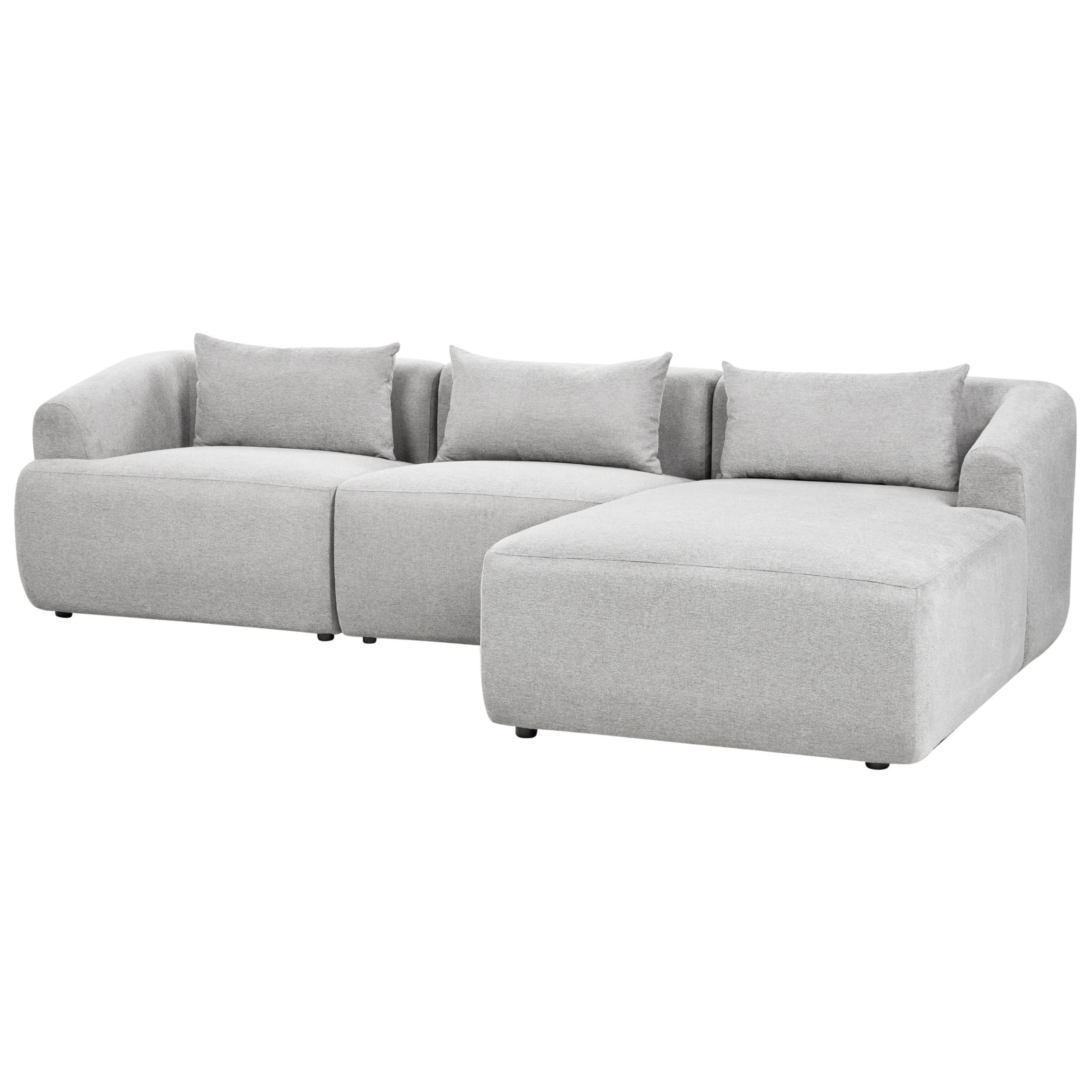 3-SITZER-ECKSOFA Stoff grau rechtsseitig Svansele - Grau, Textil (278/174cm) - Beliani