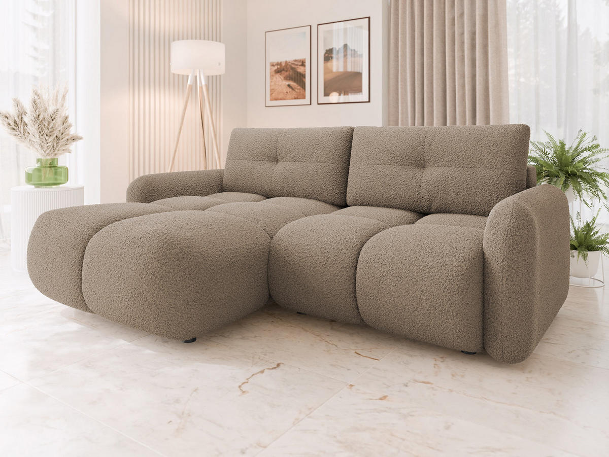 ECKSOFA Sandy - Hellbraun/Schwarz, Holz/Kunststoff (238/165cm) - MIRJAN24