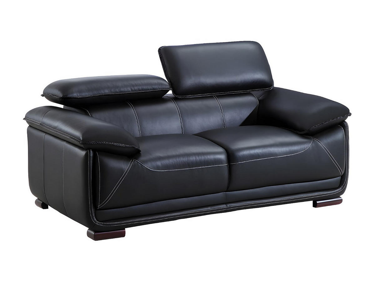 LEDERSOFA 2-Sitzer - Schwarz - MACELO - Schwarz, Leder (170/75/97cm) - Vente-Unique