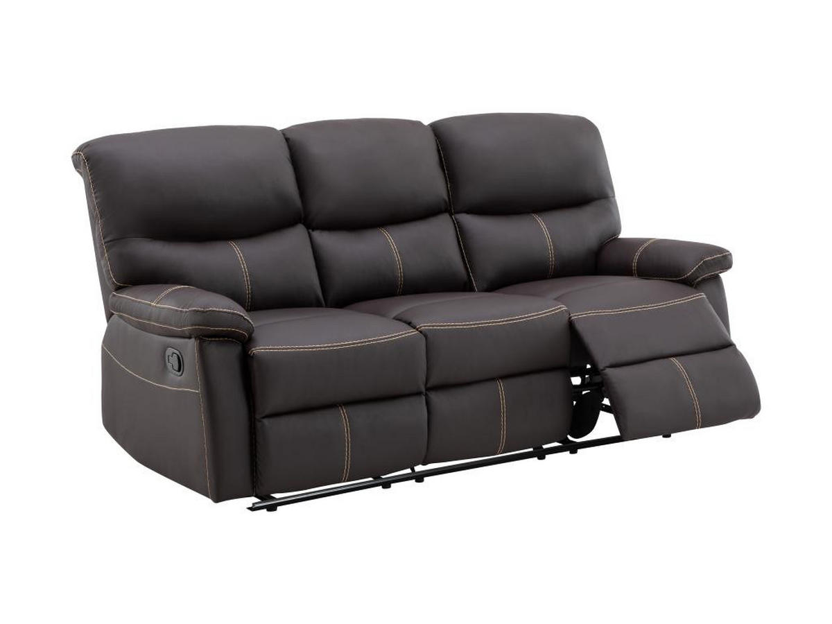 COUCHGARNITUR Relax 3+2+1 - Kunstleder - Braun - CANBY - Braun, Leder (90/95/183cm) - Vente-Unique