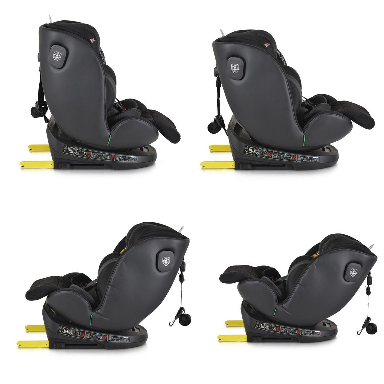 KINDERSITZ i-Size Castor schwarz 40-150cm) Gruppe 0/1/2/3 Isofix, Kopfschutz - Schwarz, Kunststoff (45/69/51cm) - Cangaroo