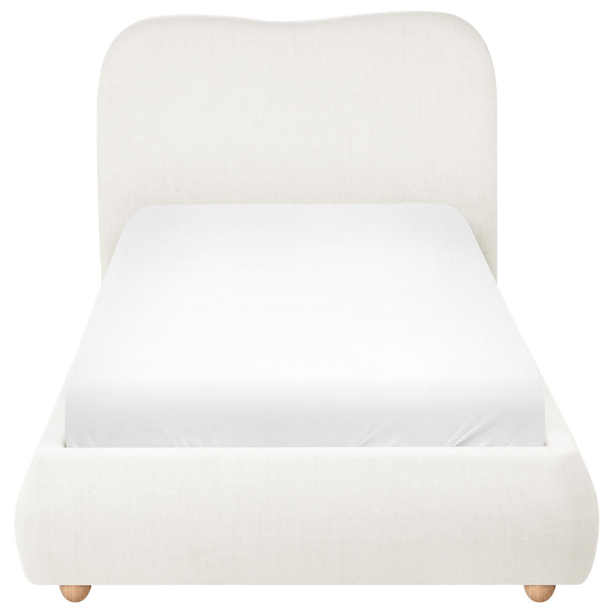 POSTEL s úložným prostorem 90/200 cm Látka Krémově bílá Blagnac - krémová, textil (90/200cm) - Beliani