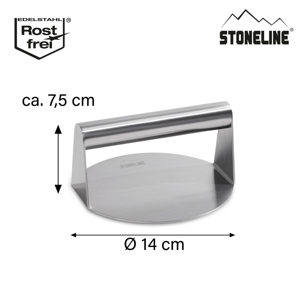 BURGER Smasher - Edelstahlfarben, Metall (16.5/7.5/16.9cm) - Stoneline