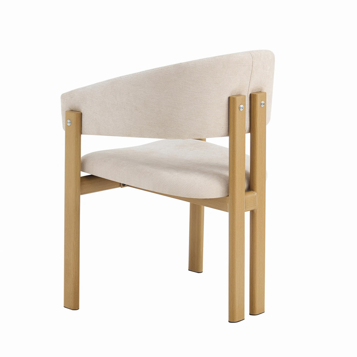 ESSZIMMERSTÜHLE 4er-Set Metall Holzoptik Leinen Natur - Naturfarben, Naturmaterialien (61.5/83/52.5cm) - FLIEKS