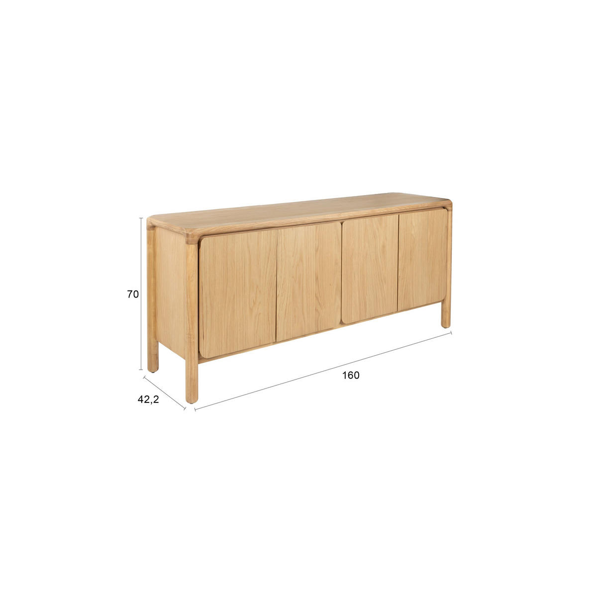 SIDEBOARD Storm Natur - Naturfarben, Holzwerkstoff (160/70/42.5cm) - Zuiver