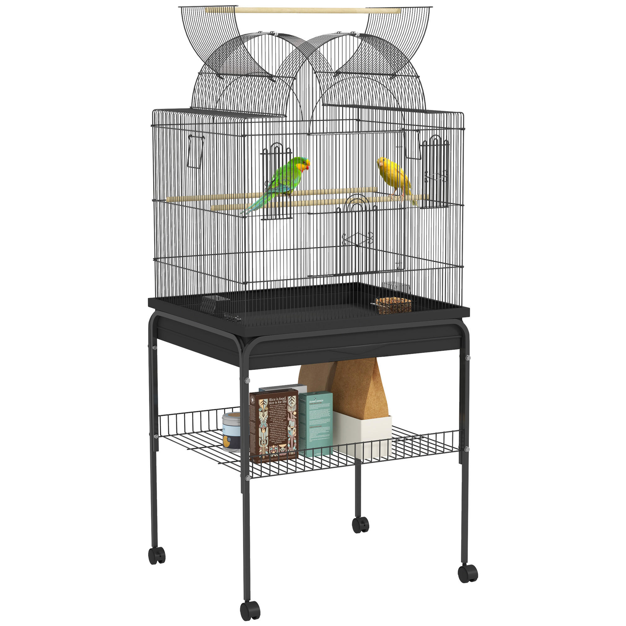 VOGELKÄFIG DE-10634 Schwarz - Schwarz, Metall (53/144/63cm) - ComfortXL
