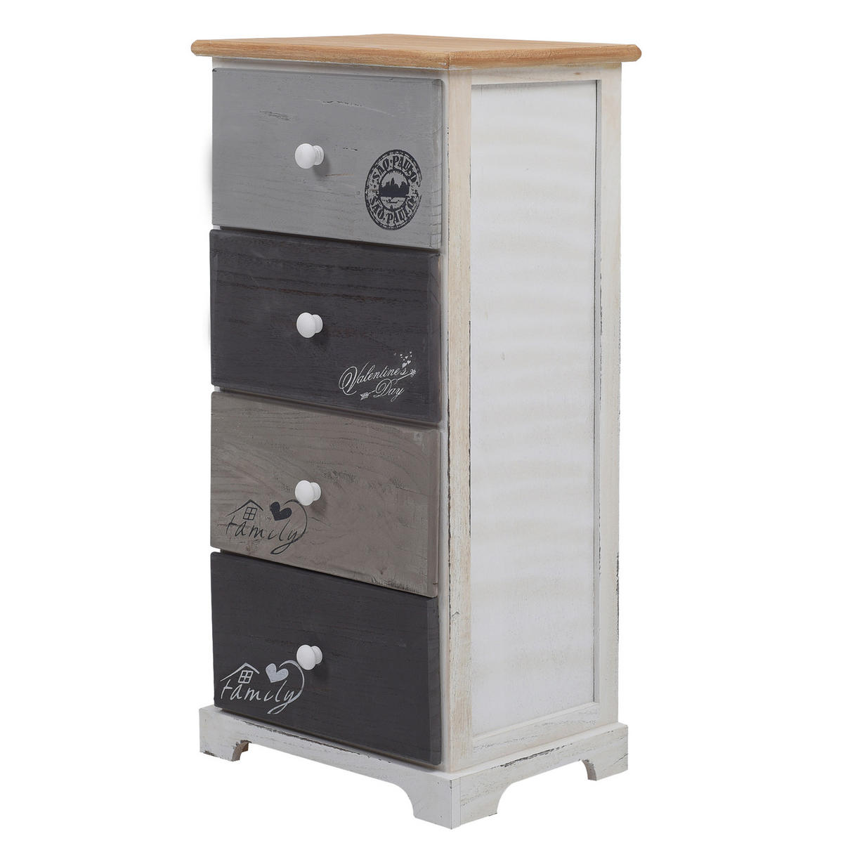 KOMMODE Weiß 27/35/72 cm - Weiß, Holz (27/72/35cm) - Mobili Rebecca