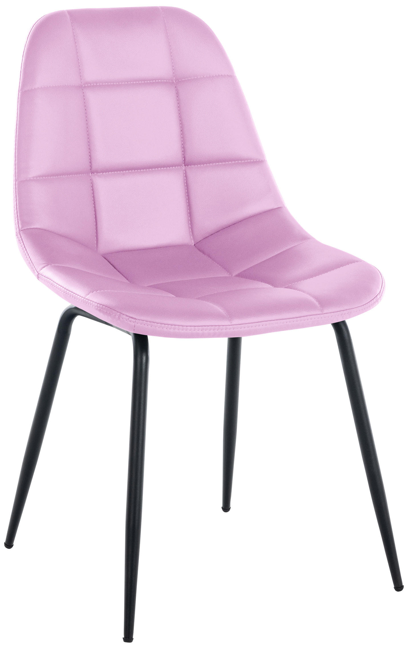 STUHL Lederlook pink - Pink/Schwarz, Textil/Metall (46/82/52cm) - CLP