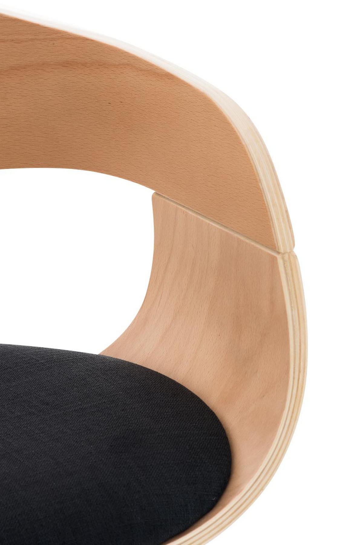 BARHOCKER Stoff natura/schwarz - Eukalyptusholzfarben/Schwarz, Textil/Metall (50/88/48cm) - CLP