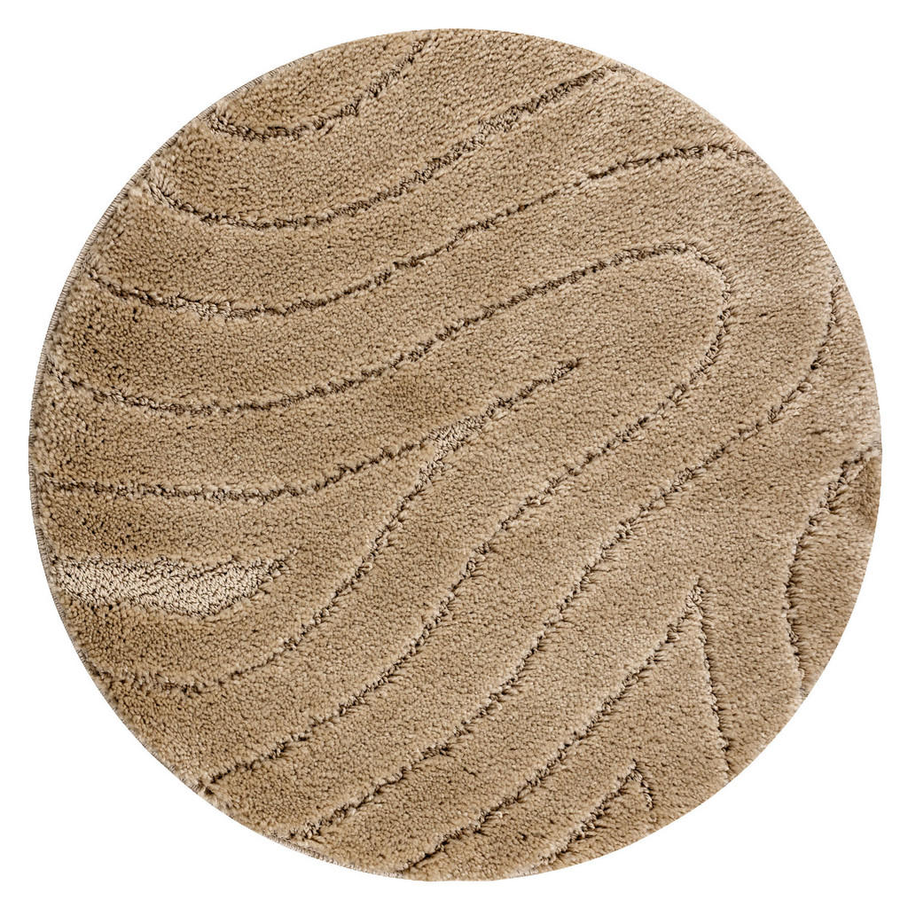 COVOR baie SUPREME cerc WAVES, valuri, anti-alunecare, moale - bej 100 cm