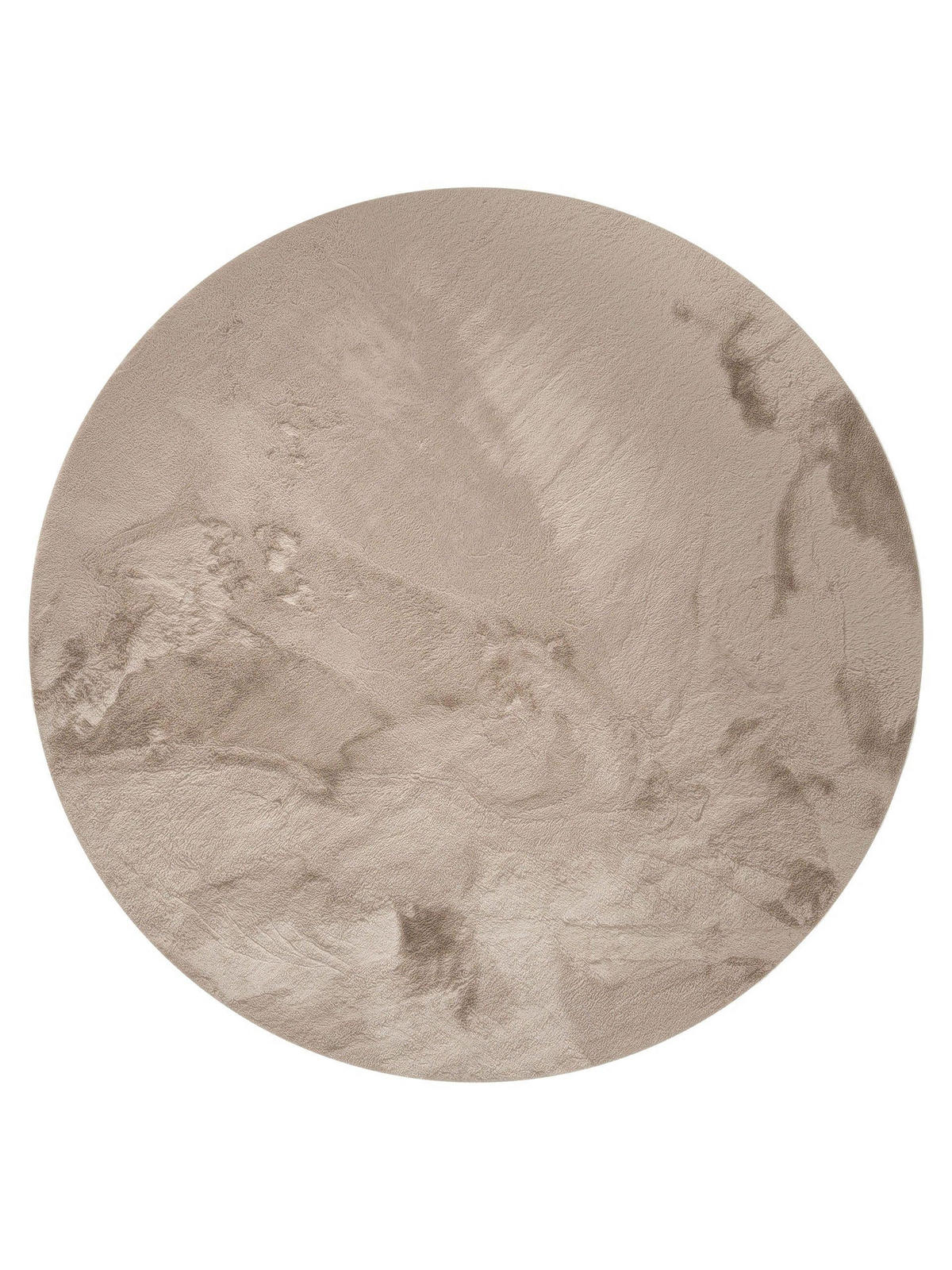 KUNSTFELL-TEPPICH Dave Taupe ø 180 cm rund - Taupe, Textil (180/180cm) - benuta Nest
