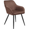 ESSZIMMERSTUHL 1er Set Marilyn 58 x 62 x 82 cm braun/schwarz - Schwarz/Braun, Metall (58/82/62cm) - tectake