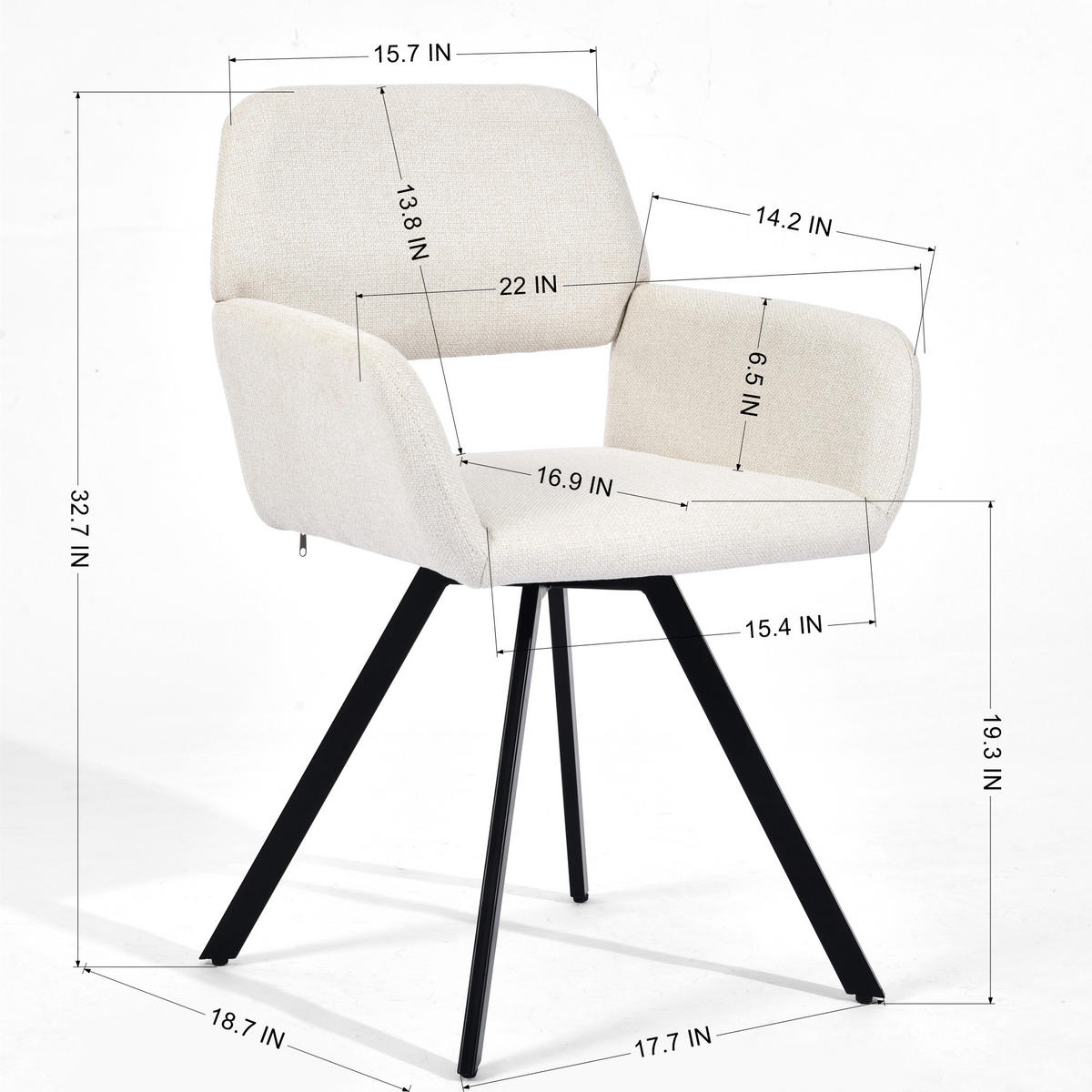 ARMLEHNSTUHL-SET 4 Stück Braun und Beige - Beige/Braun, Holzwerkstoff/Textil (57/81.5/53cm) - Urban Meuble