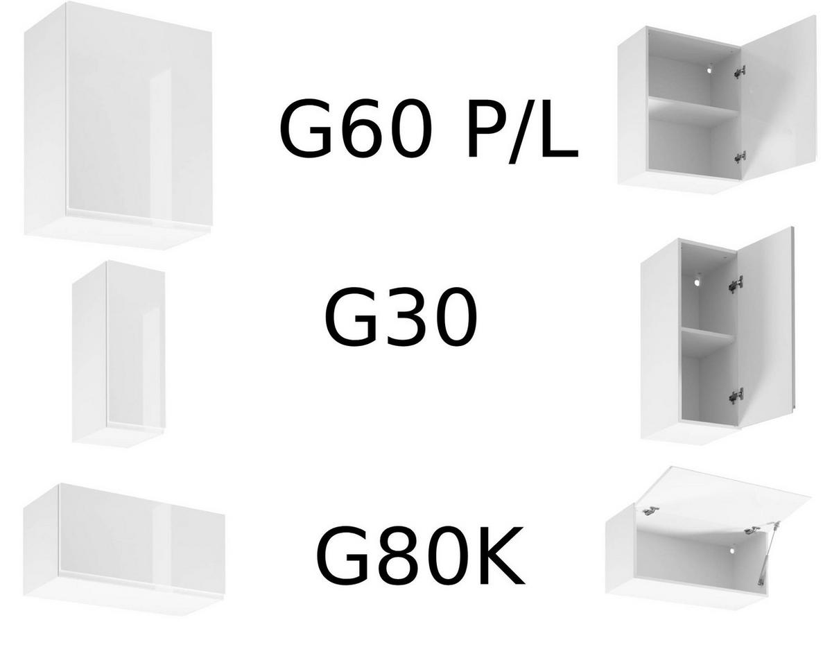 ECKKÜCHE 230 x 320 × 230 cm- Aspen K102-M780 - in Weiß /Hochglanz - Weiß, Holz/Holzwerkstoff (320/212/230cm)
