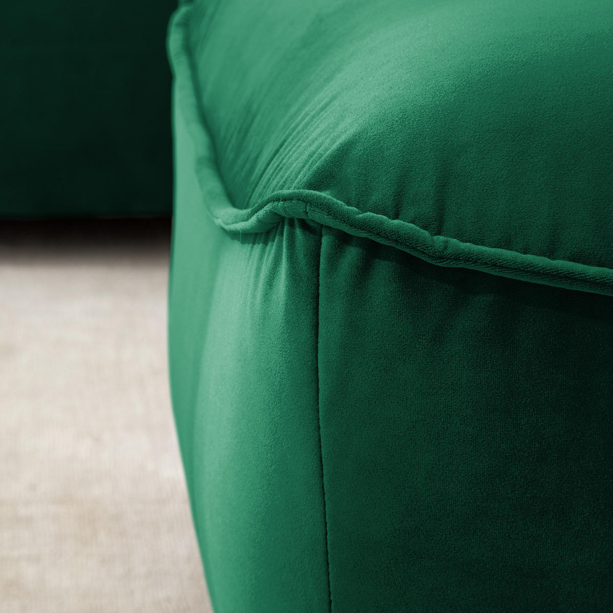 POLSTERHOCKER - Dunkelgrün/Schwarz, Kunststoff/Textil (99/40/82cm) - home24