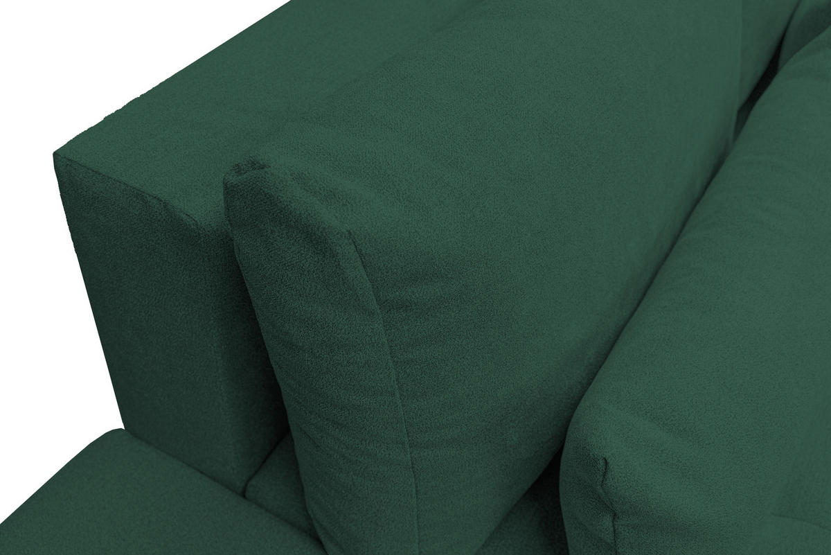 ECKSOFA Bloom mit Bettkasten und Schlaffunktion L-Form - Grün, Textil (267/185cm)