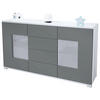 SIDEBOARD Grömitz Graphit Seidenmatt - Graphitfarben, Holzwerkstoff (138.5/75.5/35cm) - Vladon