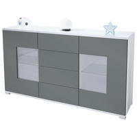 SIDEBOARD Grömitz Graphit Seidenmatt - Graphitfarben, Holzwerkstoff (138.5/75.5/35cm) - Vladon