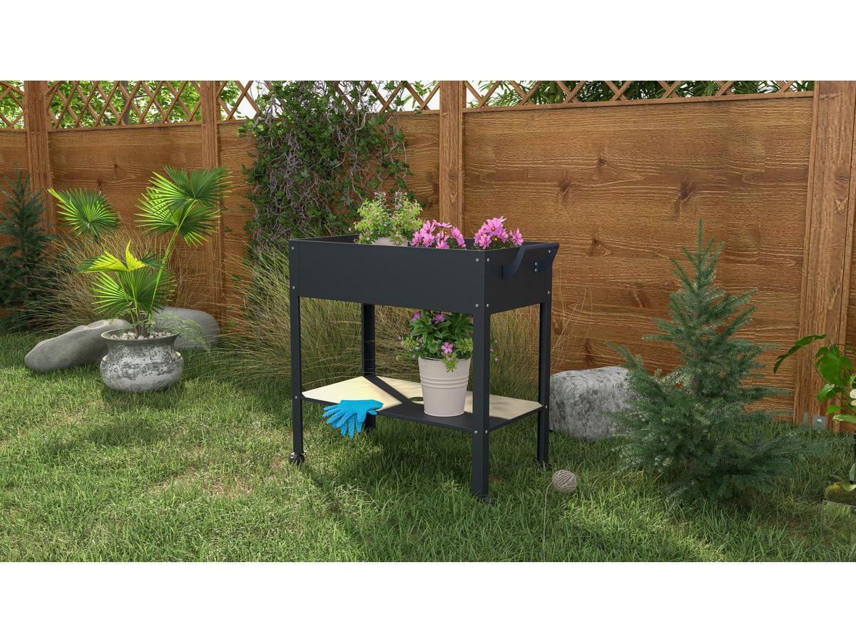 HOCHBEET/GEMÜSEBEET hibiscus - Anthrazit, Metall (43/82cm) - Habitat Garten