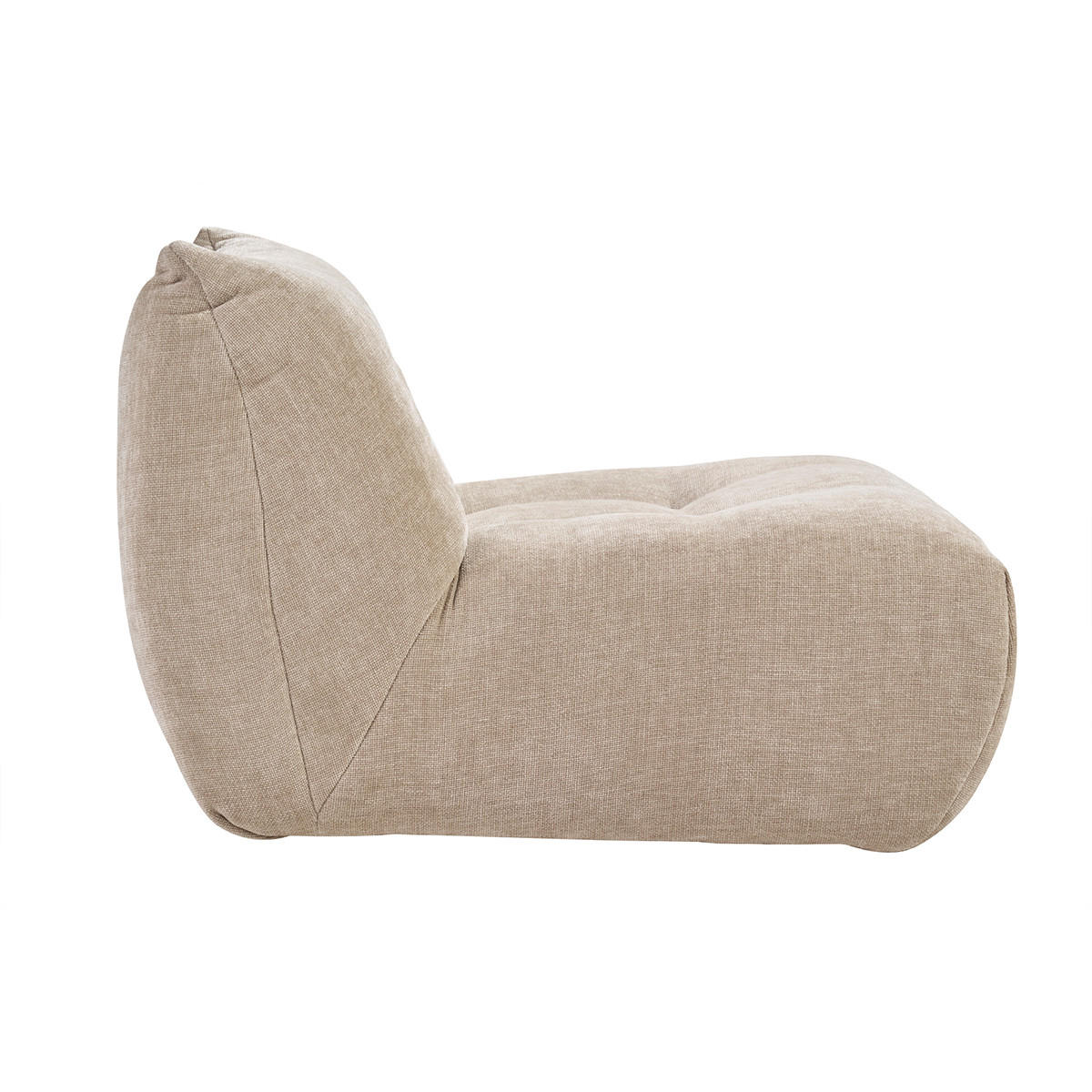 LOUNGE-SESSEL Stoff Samteffekt Taupe BUMPY - Taupe, Textil (102/66/87cm) - Miliboo