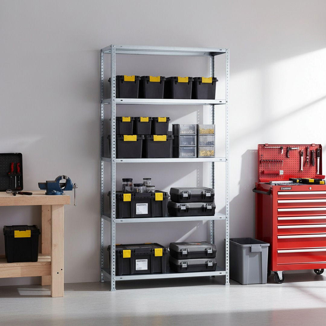 SCHRAUBREGAL PANDA | HxBxT 180x80x50cm | 5 Fachböden | Fachlast 100kg | Grau - Grau, Metall (80/180/50cm) - PROREGAL