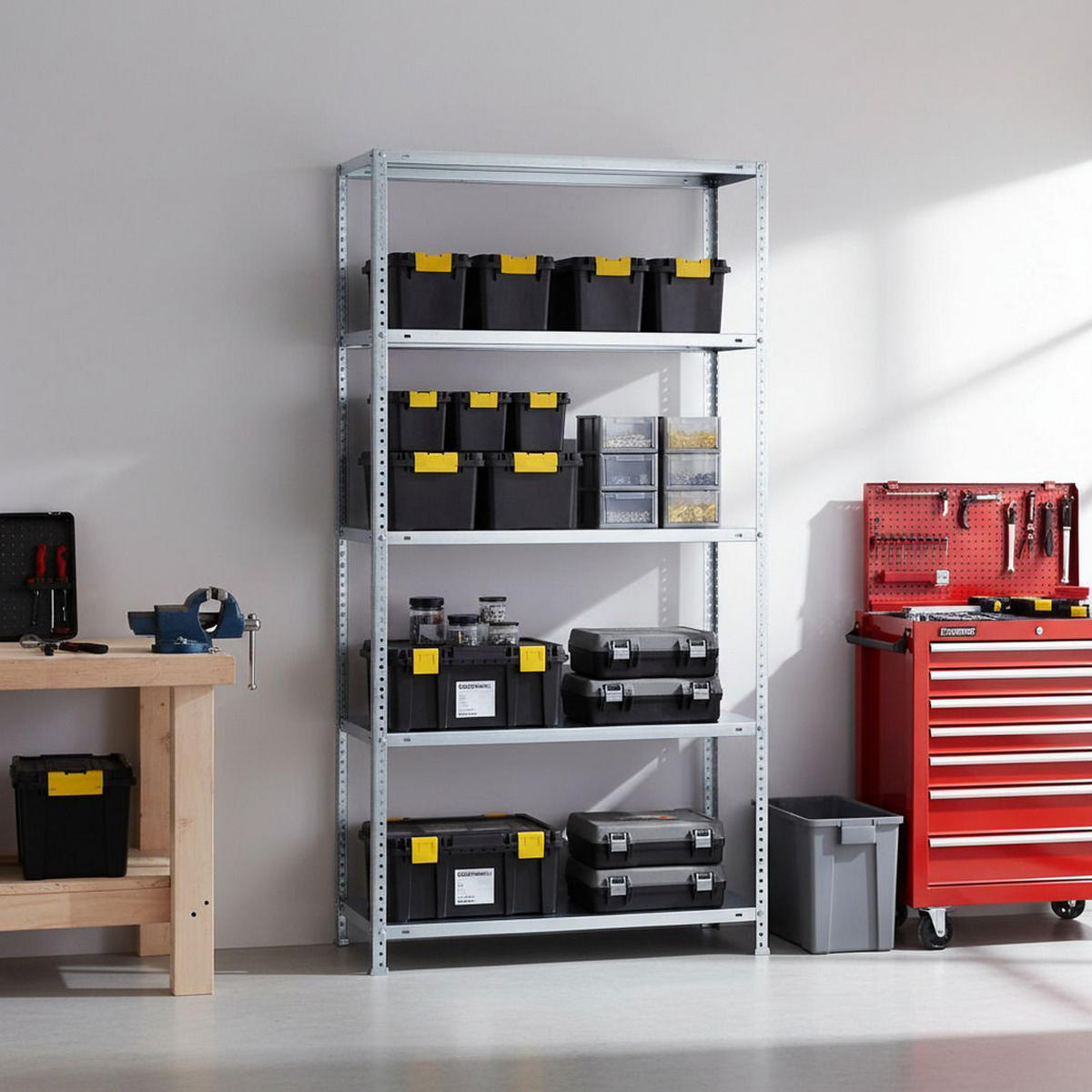 SCHRAUBREGAL PANDA | HxBxT 180x80x50cm | 5 Fachböden | Fachlast 100kg | Grau - Grau, Metall (80/180/50cm) - PROREGAL