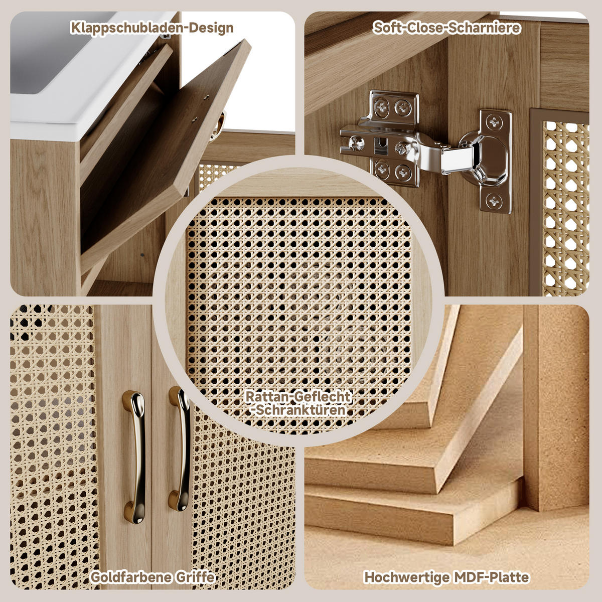 WASCHTISCH Naturfarben 76/46/88 cm - Naturfarben, Holz (76/88/46cm) - PANGIVO
