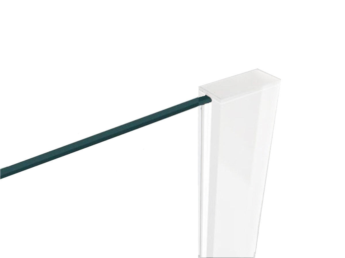 WALK-IN-DUSCHWAND 50 × 200 cm – ESG-Sicherheitsglas – Weiß - Weiß, Glas (10/50/200cm) -  Glaswerk Westfalen