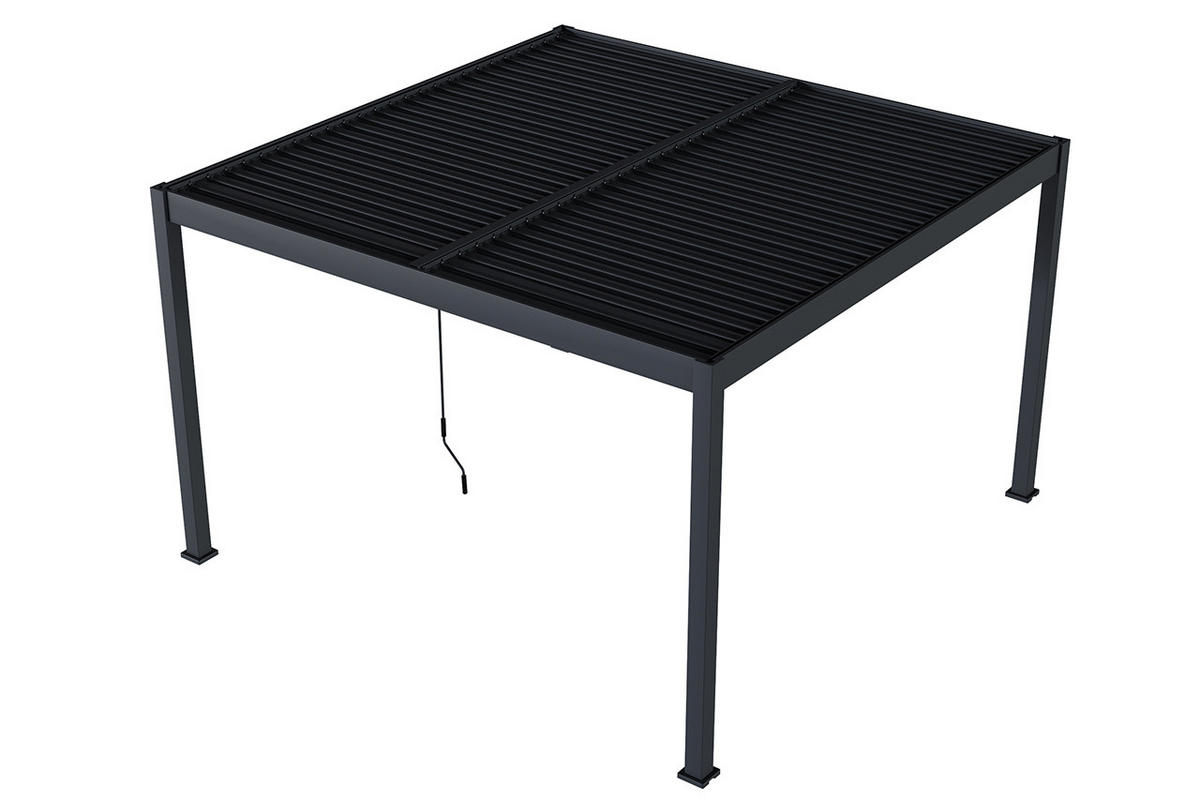 LAMELLENDACH-PERGOLA Oasis 4 x 4 m Anthrazit Aluminium - Grau, Kunststoff (80/175/120cm) - Green Spirit