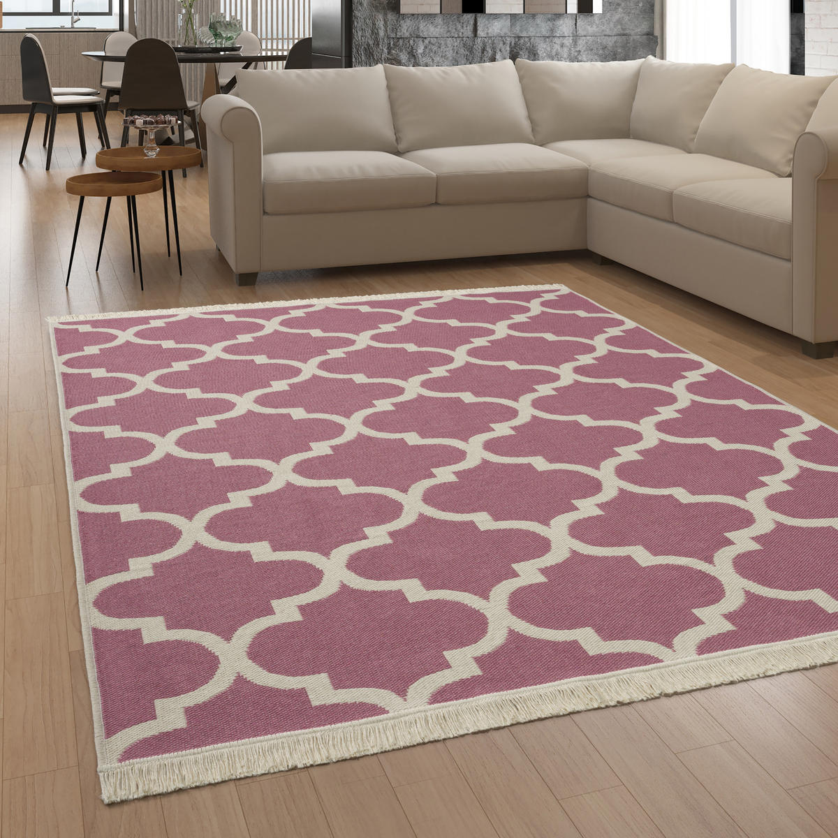 KURZFLORTEPPICH 80/250 cm Skandi 147 - Pink, Textil (80/250cm) - Paco Home