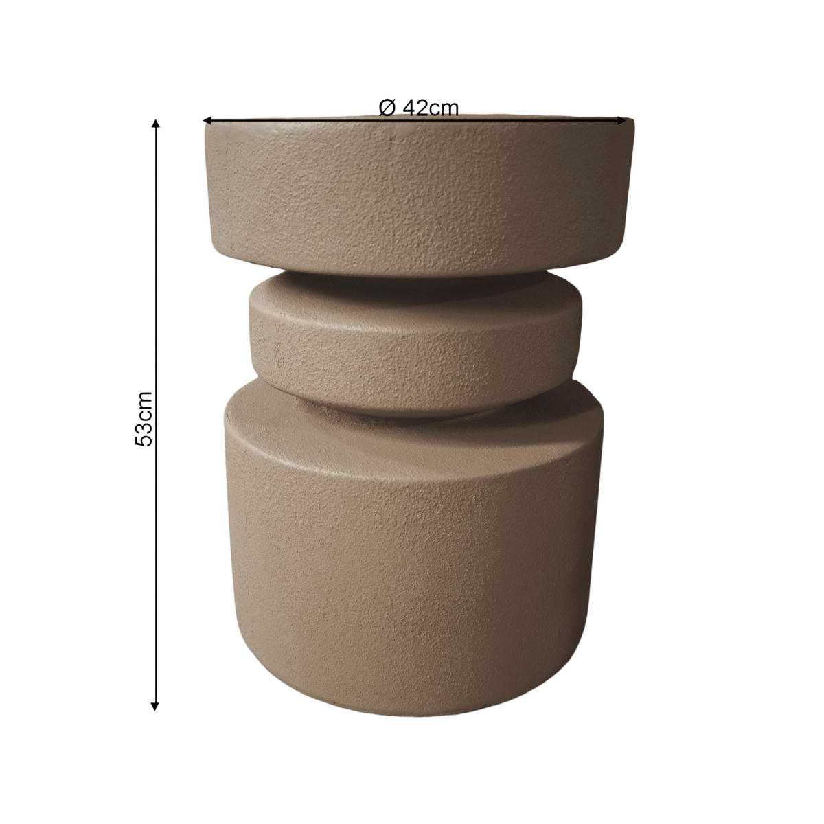 BEISTELLTISCH Mokkabraun 35/35/46 cm - Braun, Stein (35/35/46cm) - Mobili Rebecca