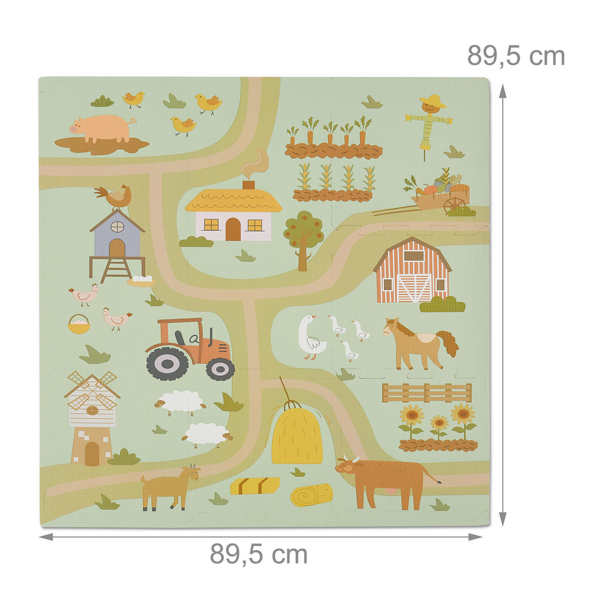 21-TLG.PUZZLEMATTE - Multicolor, Kunststoff (89.5/89.5cm) - Relaxdays