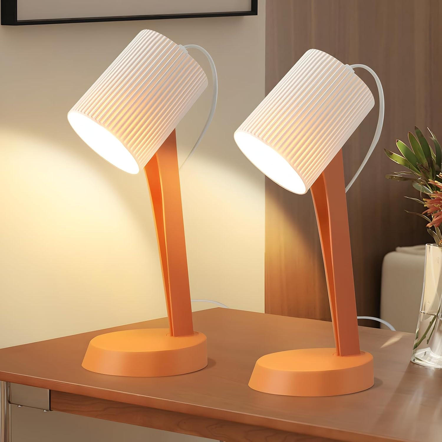 TISCHLEUCHTE MYCH 37.4/19.5/14 cm （2er-set） - Orange, Metall (14/37.4/19.5cm) - ZMH