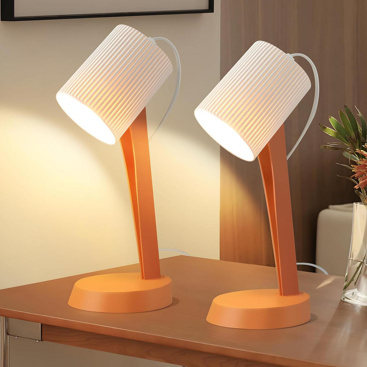 TISCHLEUCHTE MYCH 37.4/19.5/14 cm （2er-set） - Orange, Metall (14/37.4/19.5cm) - ZMH