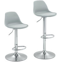 BARHOCKER höhenverstellbar 2er-Set drehbar Kunstleder Grau - Grau, Metall (42/104/38cm) - Meubliv