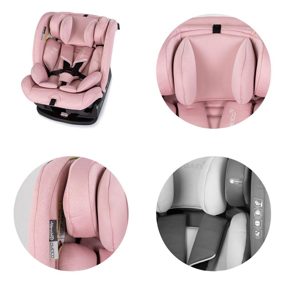 KINDERSITZ Aviato i-Size pink (40 - 150 cm) Gruppe 0/1/2/3, verstellbar - Pink, Kunststoff (44/58/51cm) - Chipolino