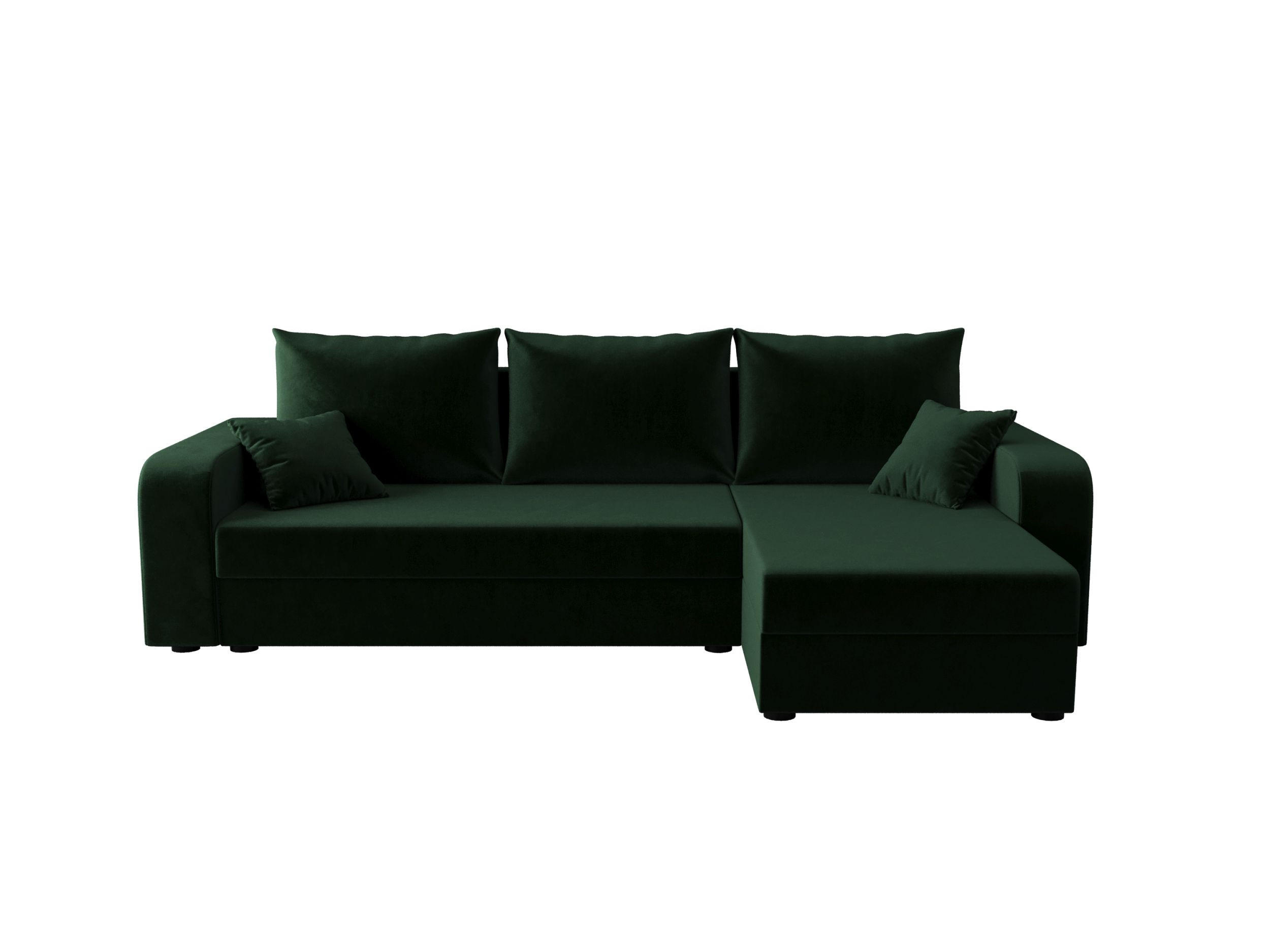 ECKSOFA HEWLET L BIS Itaka 10 Rechts mit Schlaffunktion - Dunkelgrün, Textil (240/140cm) - Bedante