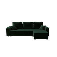 ECKSOFA HEWLET L BIS Itaka 10 Rechts mit Schlaffunktion - Dunkelgrün, Textil (240/140cm) - Bedante