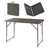 KLAPPTISCH Adelfia - Braun, Kunststoff/Metall (120/60/90cm) - [en.casa]