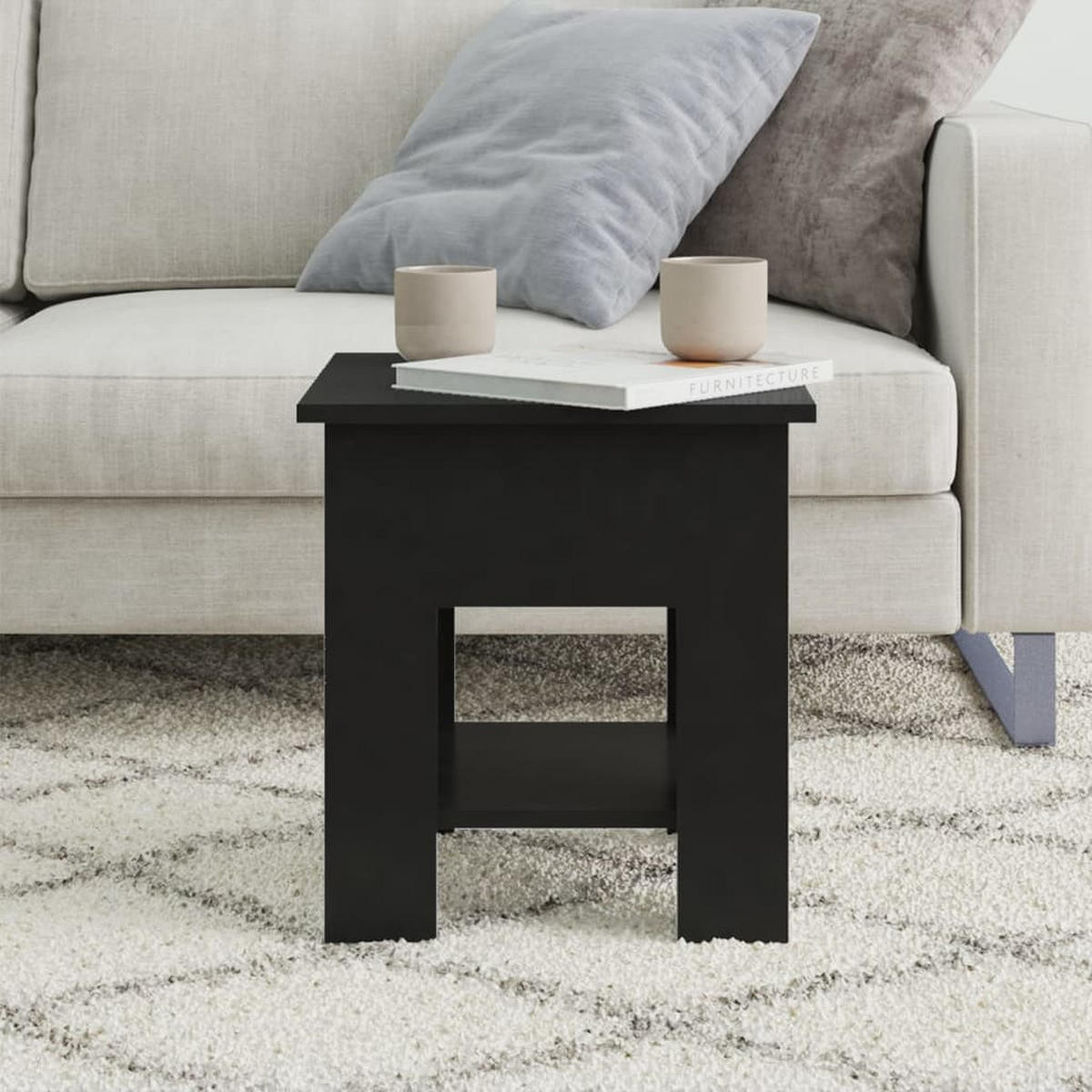 COUCHTISCH Schwarz 40x40x42 cm Holzwerkstoff - Schwarz, Holzwerkstoff (40/40/42cm) - furnicato
