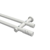 GARDINENSTANGEN-SET Platon Zoena 420 cm (geteilt in 3 x 140 cm), 2-läufig (ohne Ringe), 20 mm Ø Weiß - Weiß, Metall (420cm) - INTERDECO