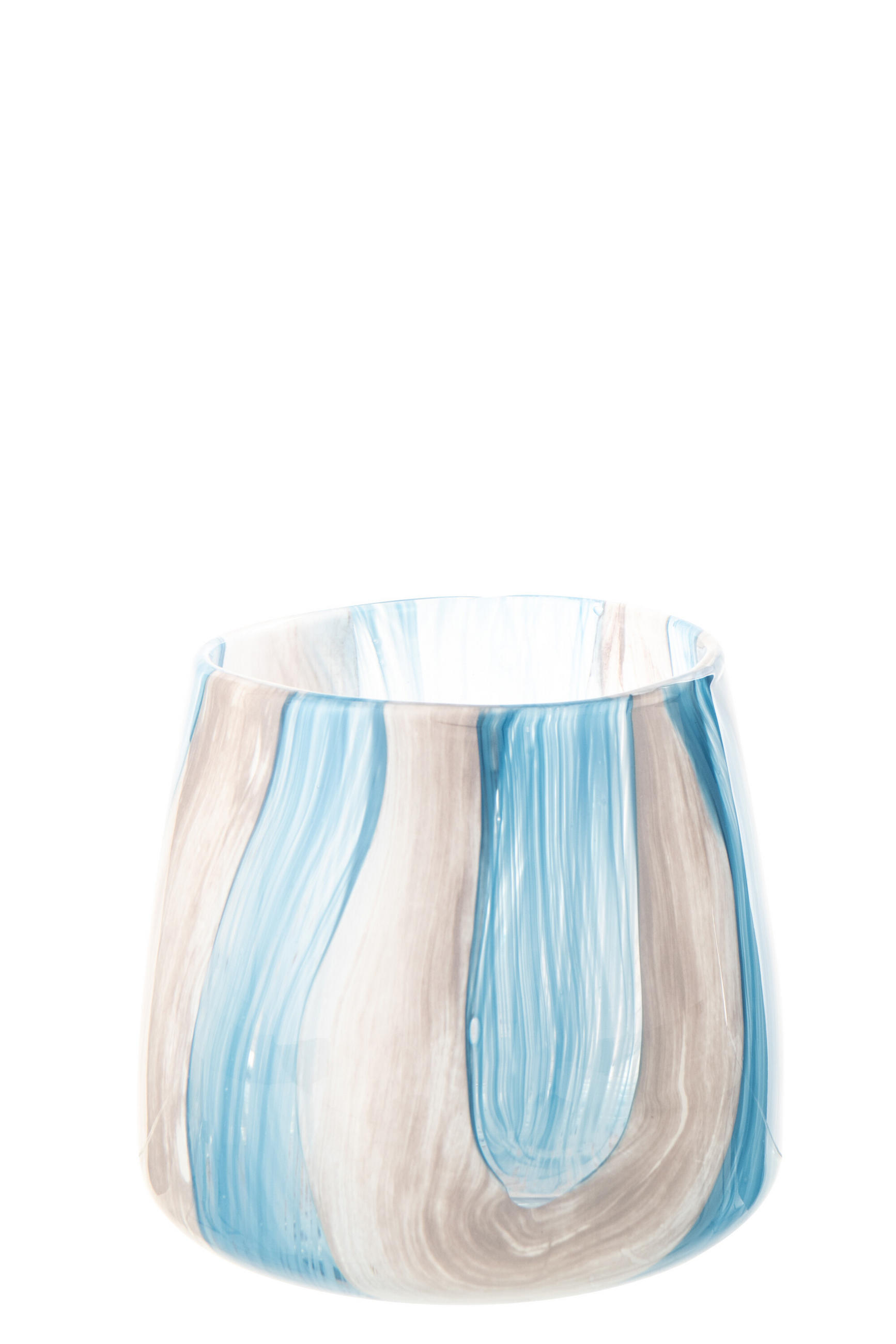 WINDLICHT GESTREIFT - Blau, Glas (21.5/20.5cm) - J-Line